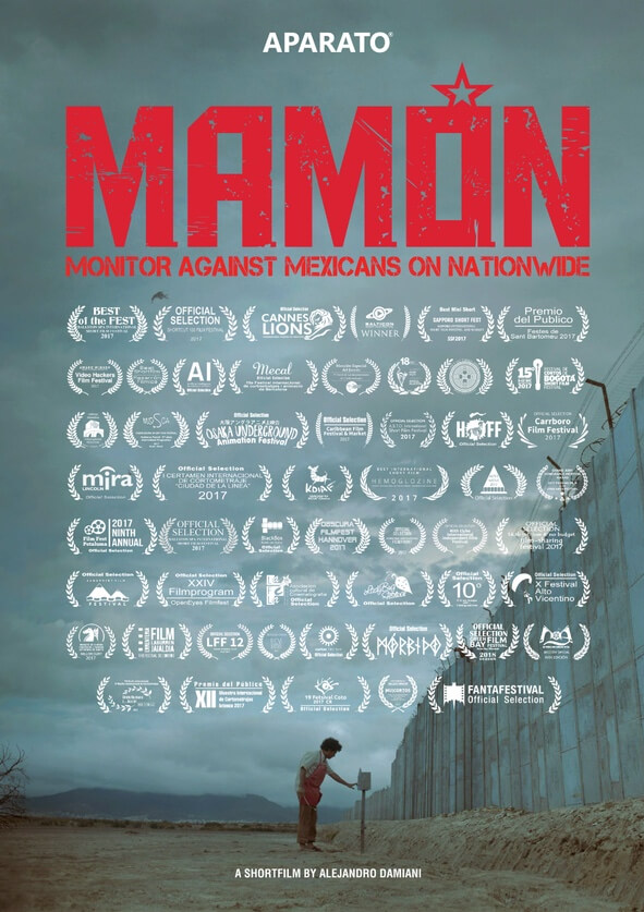 Afiche M.A.M.O.N. (Monitor Against Mexicans Over Nationwide)